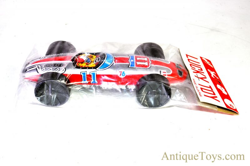 Rare Vintage Lucky Toy Tin Lithograhed Friction Racing Race Car #11 Japan <FONT COLOR="ff000 ">*SOLD*</font> - Image 2