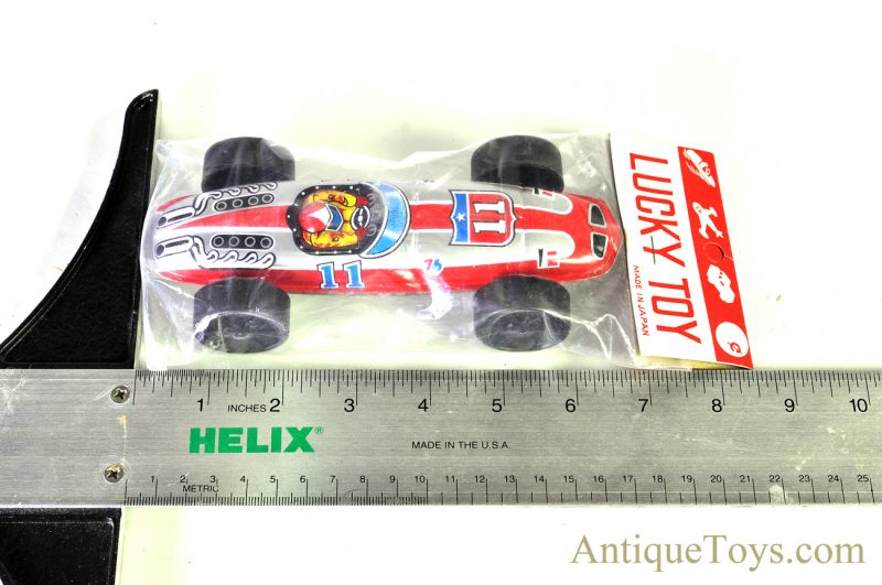 Rare Vintage Lucky Toy Tin Lithograhed Friction Racing Race Car #11 Japan <FONT COLOR="ff000 ">*SOLD*</font> - Image 7