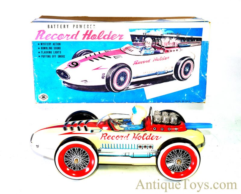 Rare Vintage Masudaya Modern Toys MT Japan Battery Op. Tin Lithographed #9 Race Car with Box <FONT COLOR="ff000 ">*SOLD*</font> - Image 17