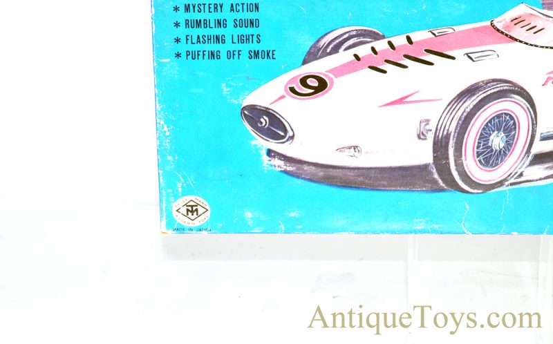 Rare Vintage Masudaya Modern Toys MT Japan Battery Op. Tin Lithographed #9 Race Car with Box <FONT COLOR="ff000 ">*SOLD*</font> - Image 22