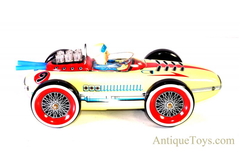 Rare Vintage Masudaya Modern Toys MT Japan Battery Op. Tin Lithographed #9 Race Car with Box <FONT COLOR="ff000 ">*SOLD*</font> - Image 2