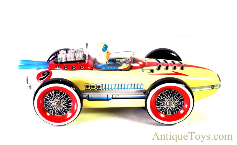 Rare Vintage Masudaya Modern Toys MT Japan Battery Op. Tin Lithographed #9 Race Car with Box <FONT COLOR="ff000 ">*SOLD*</font> - Image 10