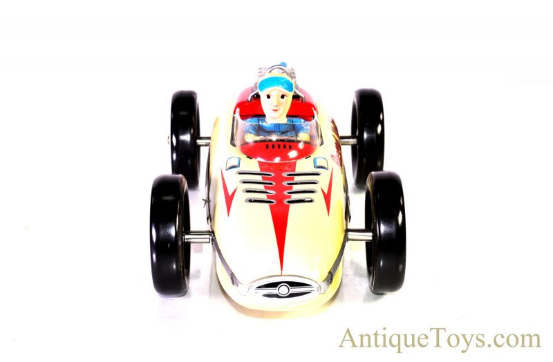 Rare Vintage Masudaya Modern Toys MT Japan Battery Op. Tin Lithographed #9 Race Car with Box <FONT COLOR="ff000 ">*SOLD*</font> - Image 4