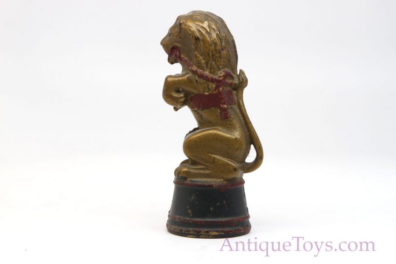 AC Williams Circus Lion Cast Iron Bank Painted Lion on Tub/Pedestal <FONT COLOR="ff000 ">*SOLD*</font>