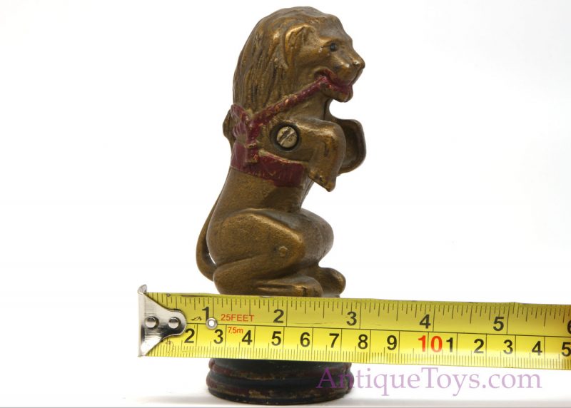 AC Williams Circus Lion Cast Iron Bank Painted Lion on Tub/Pedestal <FONT COLOR="ff000 ">*SOLD*</font> - Image 3