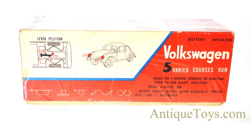 Vintage 1960’s Bandai Battery Op. Tin Lithograph Red Volkswagen Sedan VW Bug Japan #4071 <FONT COLOR="ff000 ">*SOLD*</font> - Image 17
