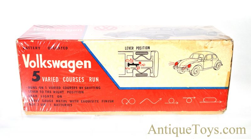 Vintage 1960’s Bandai Battery Op. Tin Lithograph Red Volkswagen Sedan VW Bug Japan #4071 <FONT COLOR="ff000 ">*SOLD*</font> - Image 18