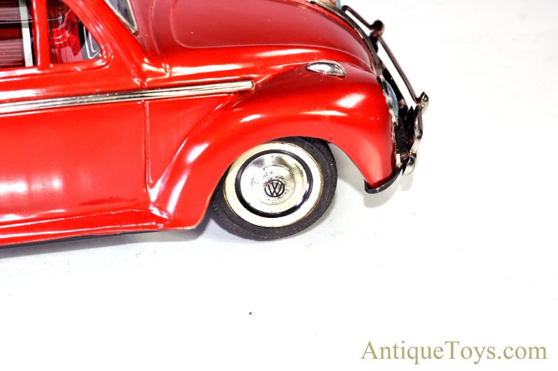 Vintage 1960’s Bandai Battery Op. Tin Lithograph Red Volkswagen Sedan VW Bug Japan #4071 <FONT COLOR="ff000 ">*SOLD*</font> - Image 7