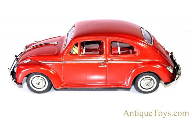 Vintage 1960’s Bandai Battery Op. Tin Lithograph Red Volkswagen Sedan VW Bug Japan #4071 <FONT COLOR="ff000 ">*SOLD*</font> - Image 6