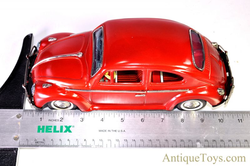 Vintage 1960’s Bandai Battery Op. Tin Lithograph Red Volkswagen Sedan VW Bug Japan #4071 <FONT COLOR="ff000 ">*SOLD*</font> - Image 16