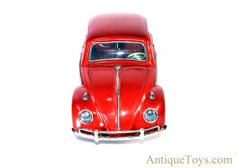 Vintage 1960’s Bandai Battery Op. Tin Lithograph Red Volkswagen Sedan VW Bug Japan #4071 <FONT COLOR="ff000 ">*SOLD*</font> - Image 2