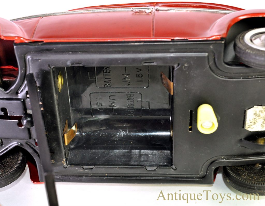 Vintage 1960’s Bandai Battery Op. Tin Lithograph Red Volkswagen Sedan