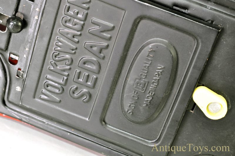 Vintage 1960’s Bandai Battery Op. Tin Lithograph Red Volkswagen Sedan VW Bug Japan #4071 <FONT COLOR="ff000 ">*SOLD*</font> - Image 15