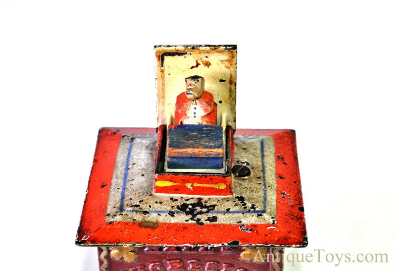 Antique J. & E. Stevens Co. ca. 1869 Cast Iron “Hall's Excelsior Bank” Mechanical Bank <FONT COLOR="ff000 ">*SOLD*</font> - Image 9