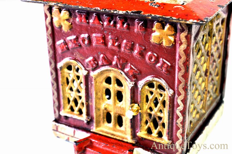 Antique J. & E. Stevens Co. ca. 1869 Cast Iron “Hall's Excelsior Bank” Mechanical Bank <FONT COLOR="ff000 ">*SOLD*</font> - Image 2