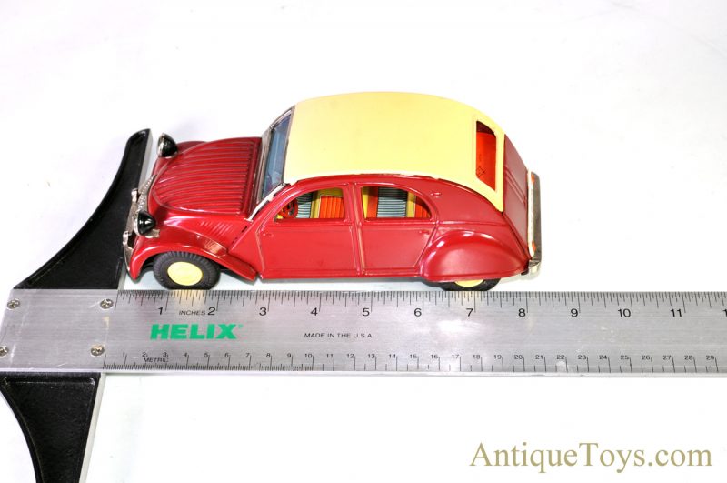 Vintage Daiya Citroen 2CV Tin Friction Two Tone Lithographed 4-Door Sedan Hoku Japan Car with Box <FONT COLOR="ff000 ">*SOLD*</font> - Image 3