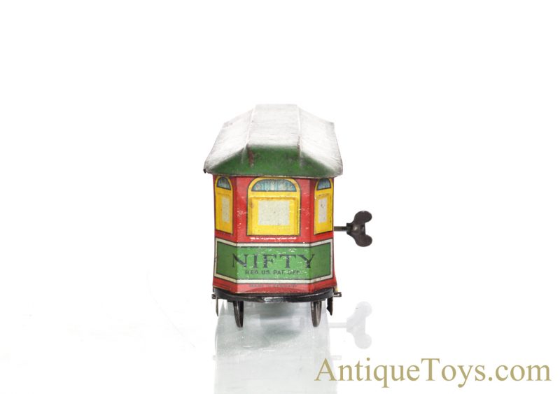 Fischer Nifty Toys Tin Lithographed Windup “Main Street Trolley” German Toy <FONT COLOR="ff000 ">*SOLD*</font> - Image 5