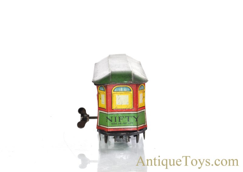 Fischer Nifty Toys Tin Lithographed Windup “Main Street Trolley” German Toy <FONT COLOR="ff000 ">*SOLD*</font> - Image 6