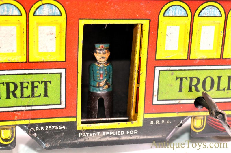 Fischer Nifty Toys Tin Lithographed Windup “Main Street Trolley” German Toy <FONT COLOR="ff000 ">*SOLD*</font> - Image 9