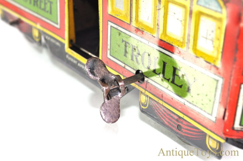 Fischer Nifty Toys Tin Lithographed Windup “Main Street Trolley” German Toy <FONT COLOR="ff000 ">*SOLD*</font> - Image 10