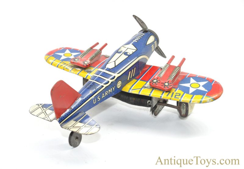 1930’s Marx Toys U.S. Army "Pursuit Plane" Fighter Jet #712 Tin Lithographed Windup Toy <FONT COLOR="ff000 ">*SOLD*</font>