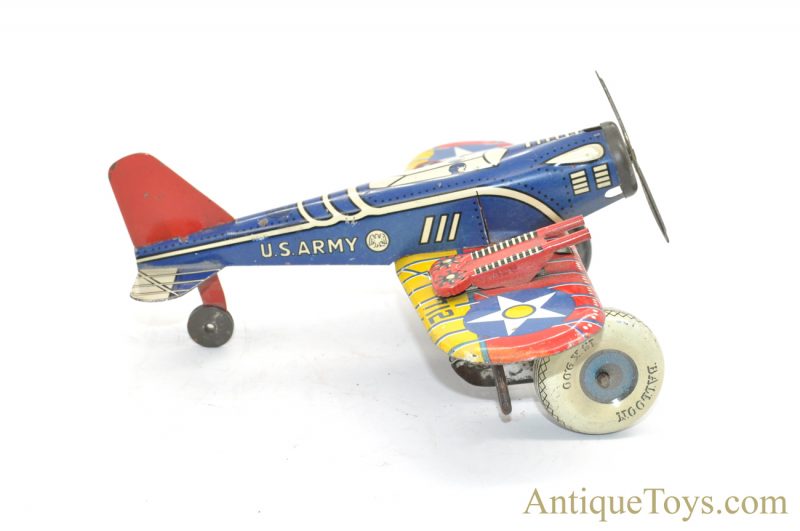 1930’s Marx Toys U.S. Army "Pursuit Plane" Fighter Jet #712 Tin Lithographed Windup Toy <FONT COLOR="ff000 ">*SOLD*</font> - Image 2