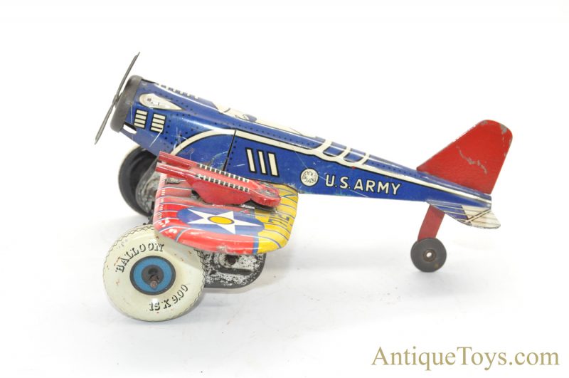 1930’s Marx Toys U.S. Army "Pursuit Plane" Fighter Jet #712 Tin Lithographed Windup Toy <FONT COLOR="ff000 ">*SOLD*</font> - Image 3
