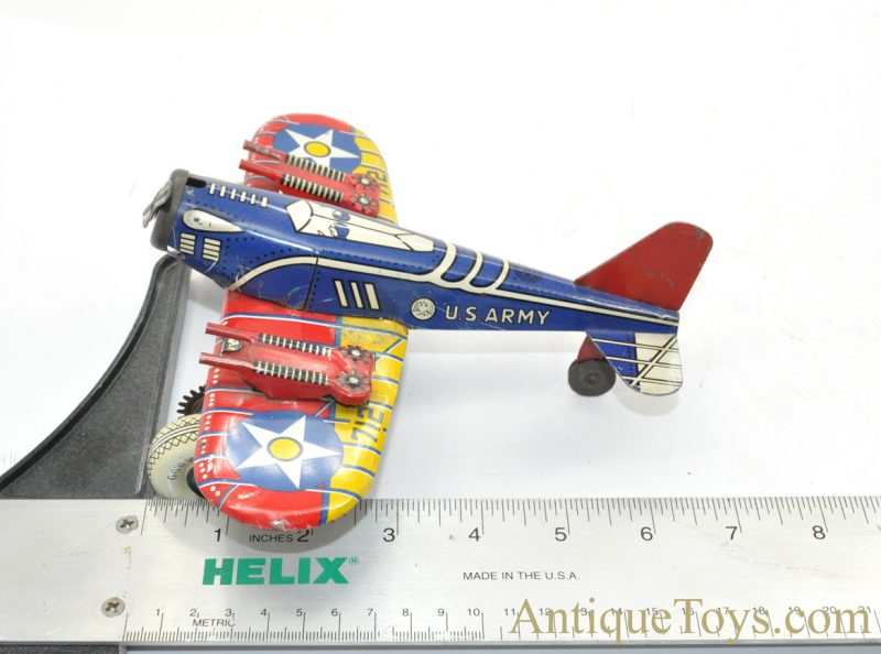 1930’s Marx Toys U.S. Army "Pursuit Plane" Fighter Jet #712 Tin Lithographed Windup Toy <FONT COLOR="ff000 ">*SOLD*</font> - Image 10