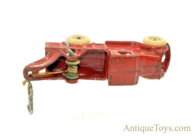 AC Williams ca. 1930's Red Cast Iron “Wrecker” #3468 with Hook & Rubber Tires Tow Truck Toy <FONT COLOR="ff000 ">*SOLD*</font> - Image 6