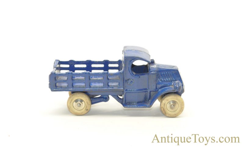 Rare AC Williams ca. 1930's #6367 Blue Mack Truck with Stake Body & Rubber Tires Truck Toy <FONT COLOR="ff000 ">*SOLD*</font>