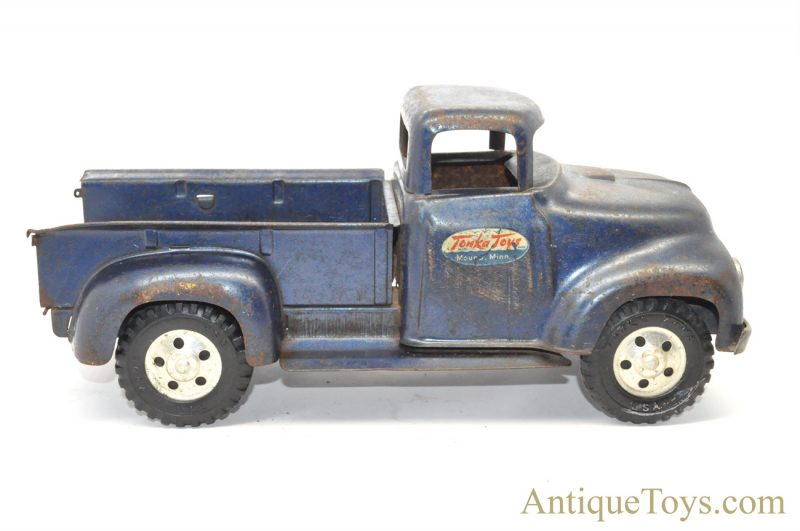 Vintage Tonka Toys Dark Blue Side Step Pressed Steel Ford Pickup Truck