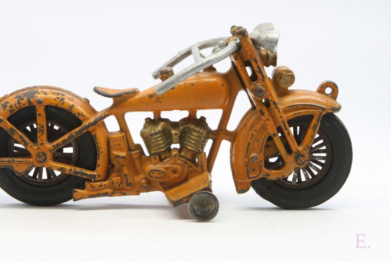 Hubley Harley Davidson Cast Iron in Orange with Policeman <FONT COLOR="ff000 ">*SOLD*</font> - Image 2