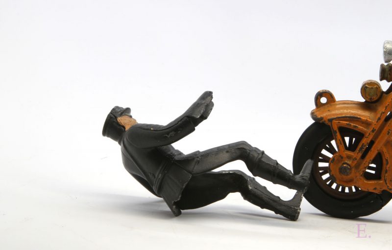 Hubley Harley Davidson Cast Iron in Orange with Policeman <FONT COLOR="ff000 ">*SOLD*</font> - Image 4