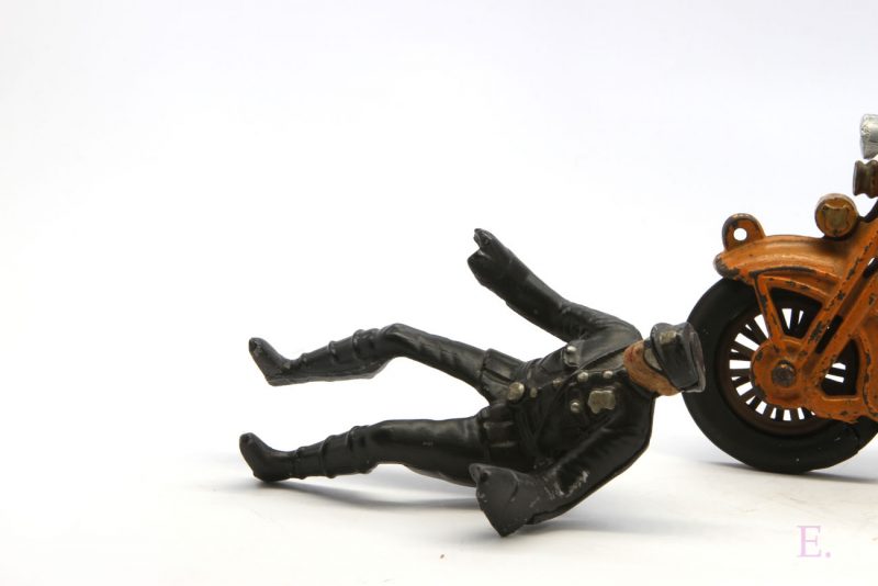 Hubley Harley Davidson Cast Iron in Orange with Policeman <FONT COLOR="ff000 ">*SOLD*</font> - Image 6