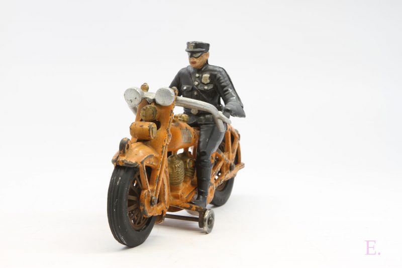 Hubley Harley Davidson Cast Iron in Orange with Policeman <FONT COLOR="ff000 ">*SOLD*</font> - Image 8