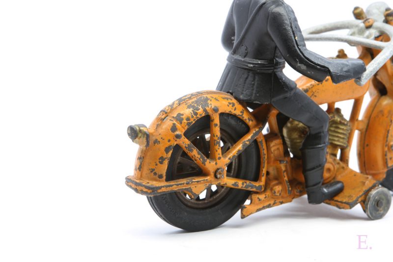Hubley Harley Davidson Cast Iron in Orange with Policeman <FONT COLOR="ff000 ">*SOLD*</font> - Image 11