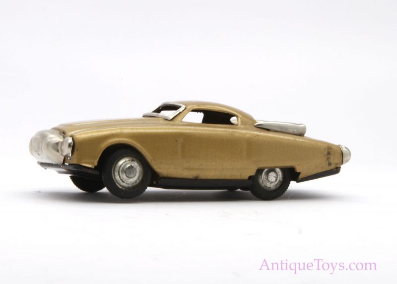 Vintage Linemar Japanese Gold Tin Lithographed Space Style Friction Car <FONT COLOR="ff000 ">*SOLD*</font>