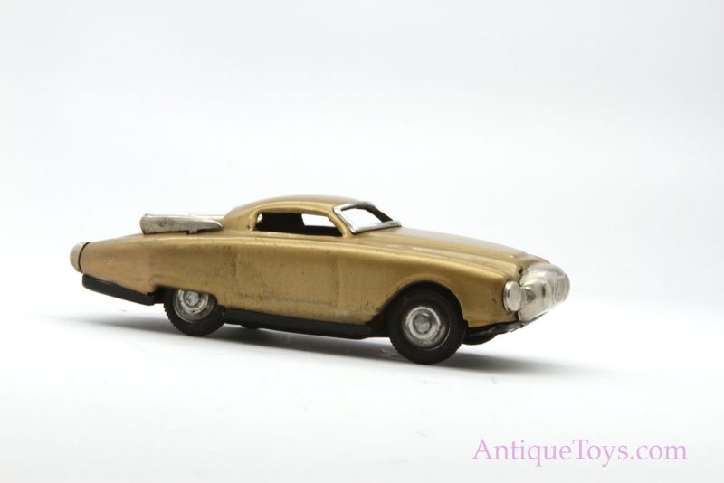 Vintage Linemar Japanese Gold Tin Lithographed Space Style Friction Car <FONT COLOR="ff000 ">*SOLD*</font> - Image 5