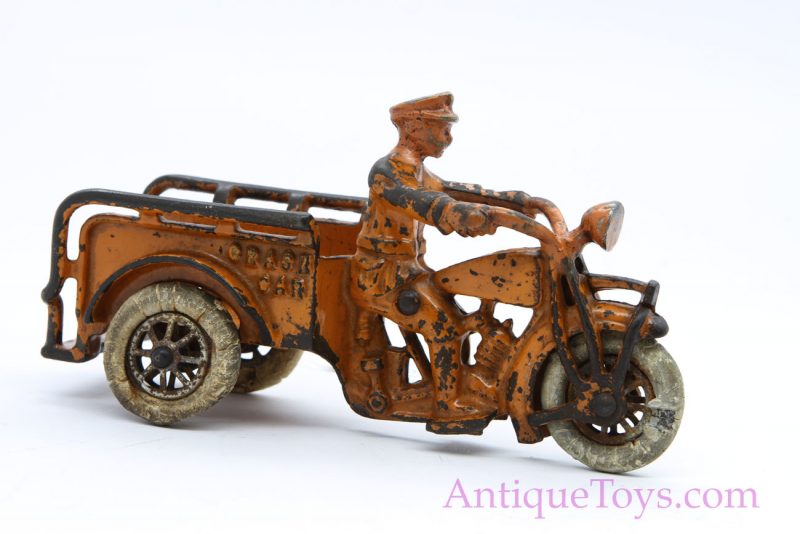 Hubley Crash Car #2049 Cast Iron Indian Motorcycle Cop *SOLD*
