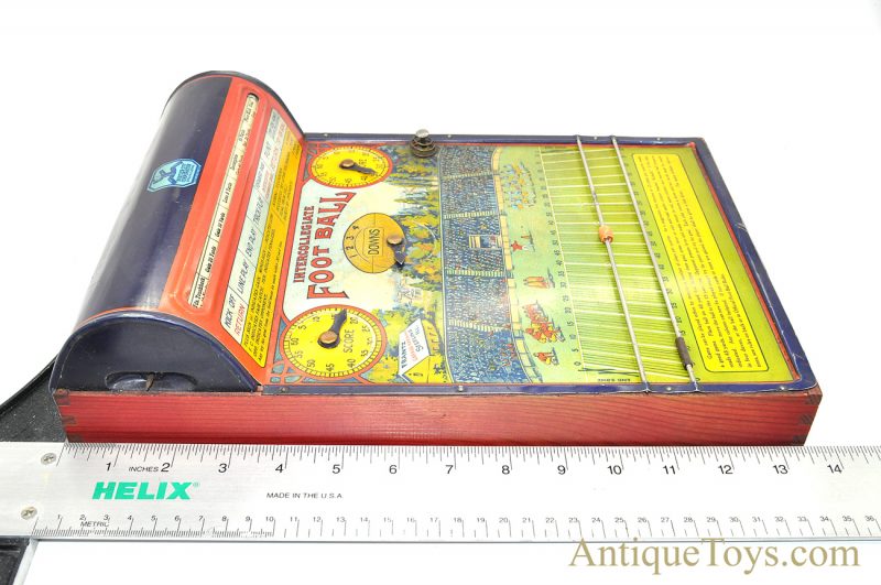 Hustler Toy Corporation/Frantz ca. Late 1920’s Hustler Intercollegiate Football Tin Lithographed Mechanical Game with Box <FONT COLOR="ff000 ">*SOLD*</font> - Image 13