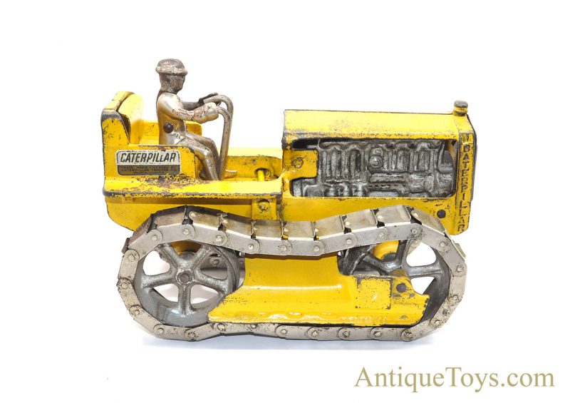Antique Arcade ca. late 1930’s Yellow Cast Iron “Caterpillar Diesel Tractor” #270Y D-7 Crawler Track-type Tractor Toy <FONT COLOR="ff000 ">*SOLD*</font>
