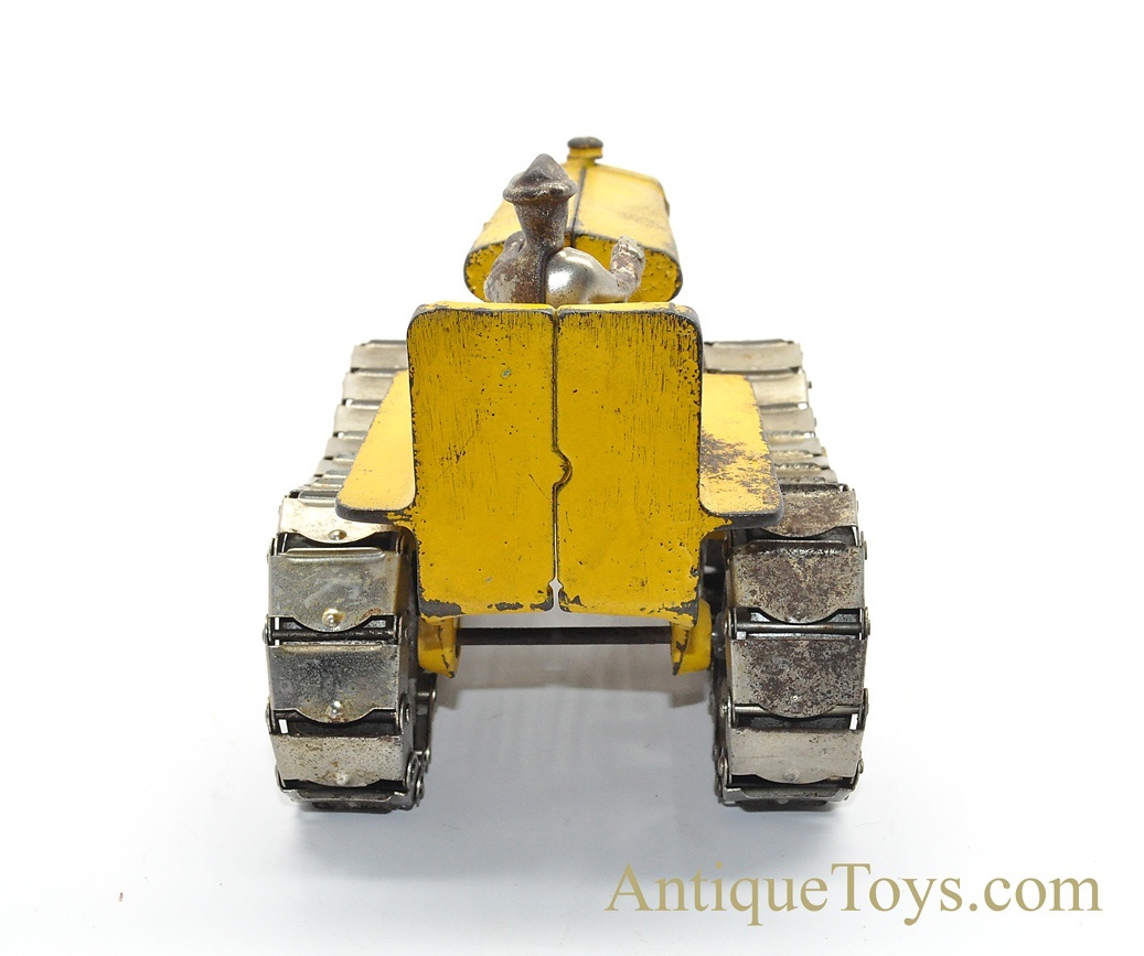 Excellent Condition Circa 1960s 10H x 14L Vintage Empire Toy Yellow Tractor with 10 Rolling Wheels FREE DOMESTIC SHIPPING