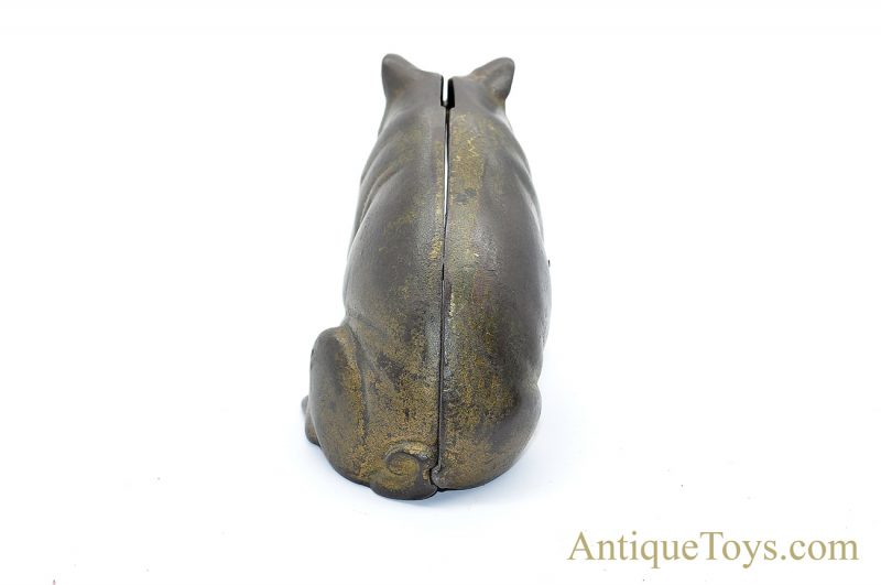 Antique ca. 1920’s A.C. Williams Gold Cast Iron Figural “Sitting Pig” Hog Swine Still Coin Penny Bank <FONT COLOR="ff000 ">*SOLD*</font> - Image 5