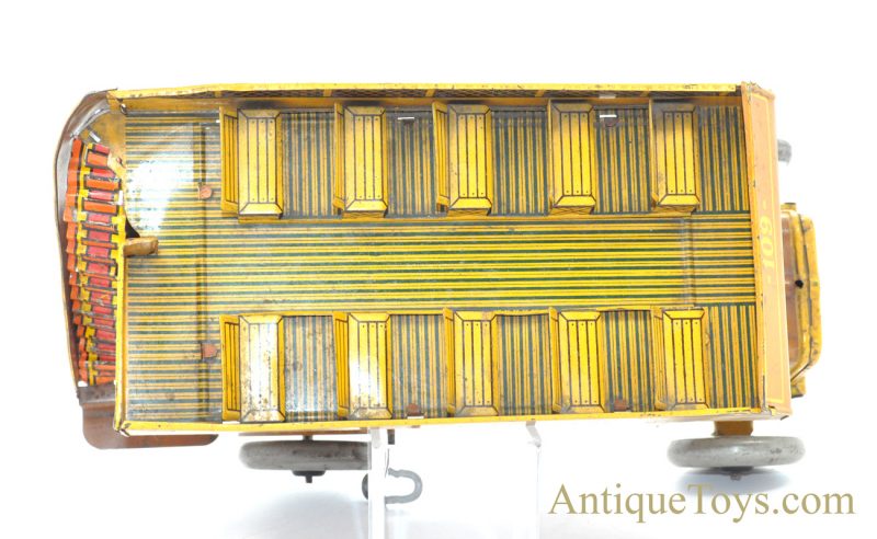 Antique ca. 1930's Strauss Rare Orange "Interstate Bus" #109 Tin Lithographed Windup Toy for Sale <FONT COLOR="ff000 ">*SOLD*</font> - Image 7