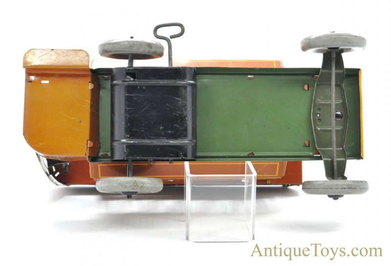 Antique ca. 1930's Strauss Rare Orange "Interstate Bus" #109 Tin Lithographed Windup Toy for Sale <FONT COLOR="ff000 ">*SOLD*</font> - Image 8