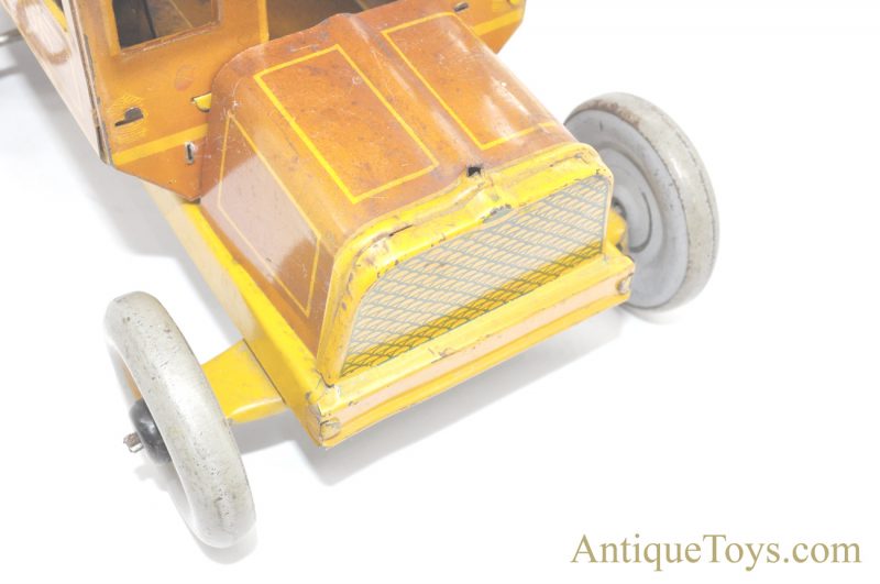 Antique ca. 1930's Strauss Rare Orange "Interstate Bus" #109 Tin Lithographed Windup Toy for Sale <FONT COLOR="ff000 ">*SOLD*</font> - Image 13