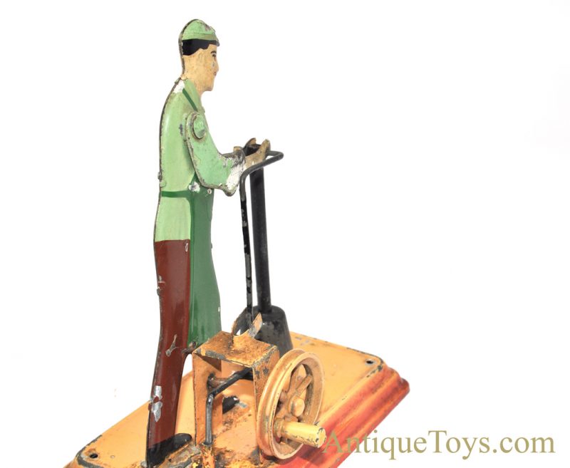 Antique Bing ca. 1912-1914 Hand Lacquered Street Paver with Tamper German Tin Steam Toy Hirschberg Collection <FONT COLOR="ff000 ">*SOLD*</font> - Image 6
