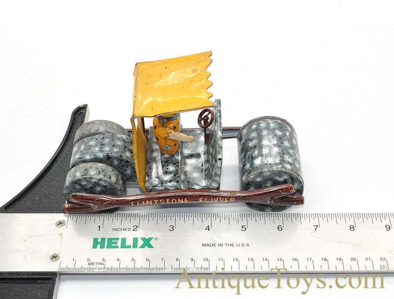 Vintage Ca. 1960’s Marx Fred “Flintstone Flivver” Rare Tin Lithographed Friction Car <FONT COLOR="ff000 ">*SOLD*</font> - Image 11
