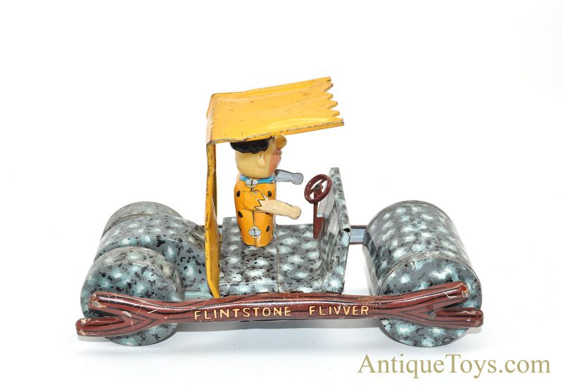 Vintage Ca. 1960’s Marx Fred “Flintstone Flivver” Rare Tin Lithographed Friction Car <FONT COLOR="ff000 ">*SOLD*</font> - Image 3