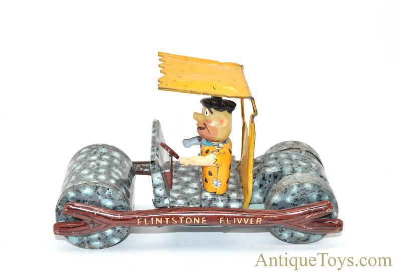 Vintage Ca. 1960’s Marx Fred “Flintstone Flivver” Rare Tin Lithographed Friction Car <FONT COLOR="ff000 ">*SOLD*</font> - Image 4